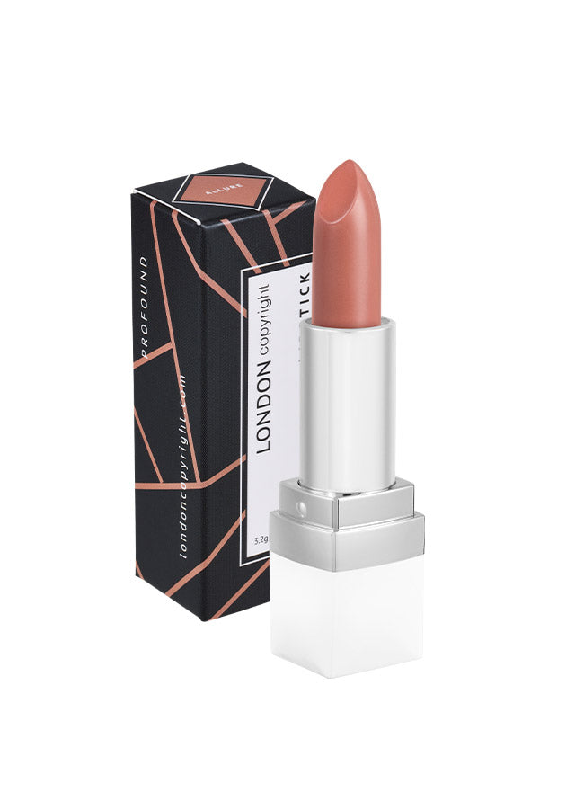 Allure (nude shade) creamy matte lipstick with packaging