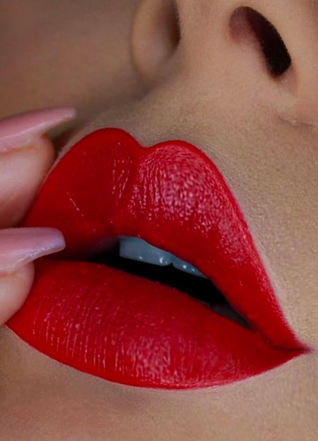 Aristocrat (classic red shade) lipstick swatch