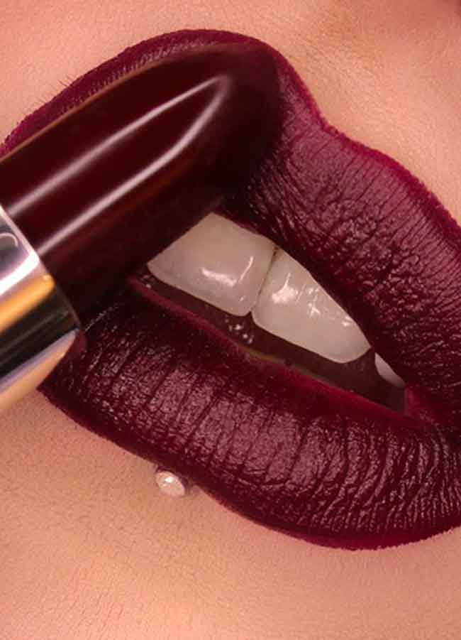 Burlesque (plum shade) lipstick swatch