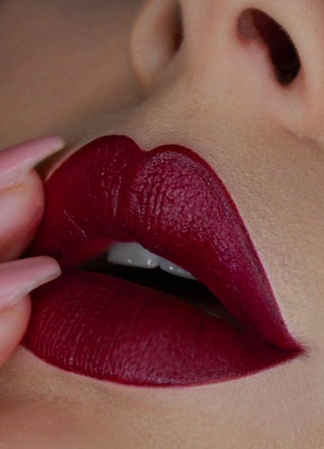 Narcissist (deep purple shade) lipstick swatch