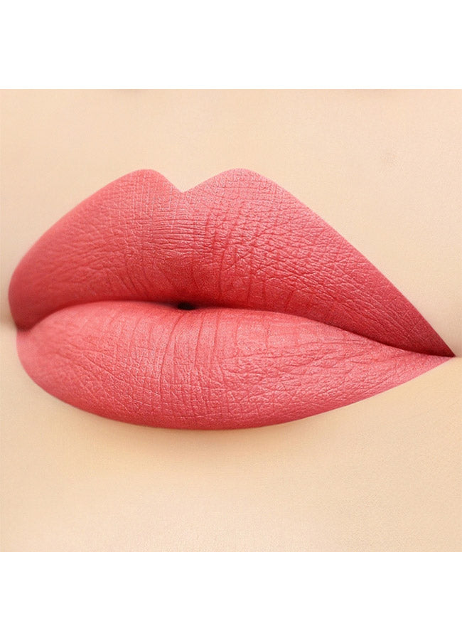 Poise (rosy pink shade) lipstick swatch on paler skin