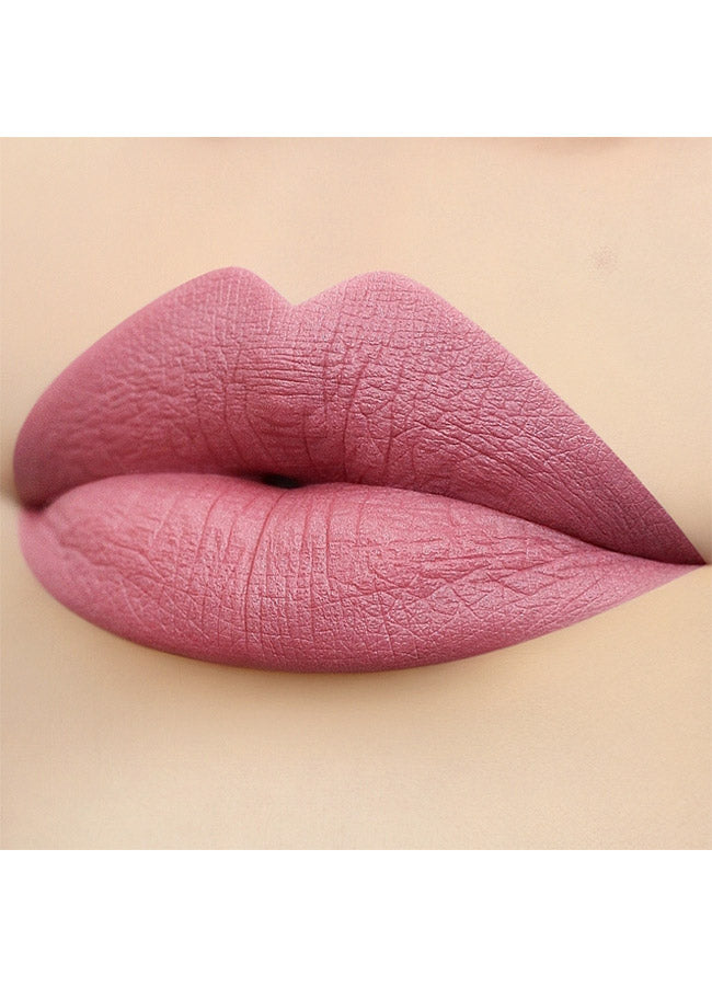 Serenity (mauve shade) lipstick swatch on paler skin
