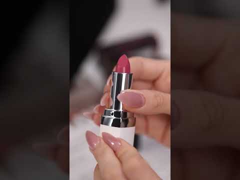 Video showing Serenity (mauve) Lipstick + hand swatch of colour