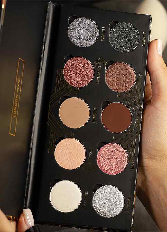 The Opera Eyeshadow Palette fully open showing shades.